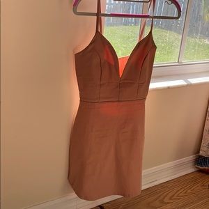 Pink fitted mini dress